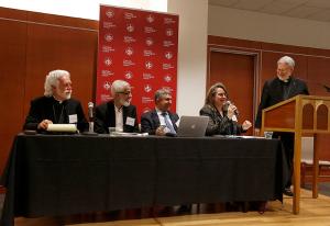 Father Baima moderates a panel discussion during a National Catholic-Muslim Dialogue at Catholic Theological Union in Chicago on March 8, 2017. (Karen Callaway/Chicago Catholic)