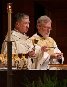 Father Baima concelebrates Mass for deacon ordinations at Holy Name Cathedral on May 12, 2018. (Karen Callaway/Chicago Catholic)