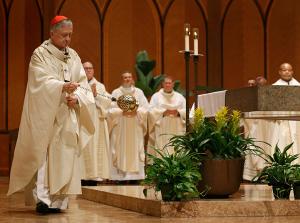 Cardinal Cupich incenses the altar at the beginning of Mass. (Karen Callaway/Chicago Catholic)